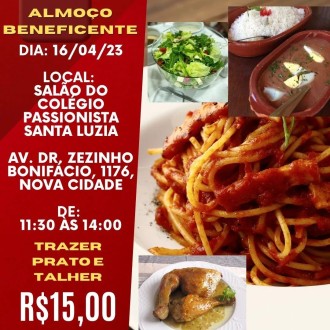 Almoço Beneficente - Colégio Passionista Santa Luzia Almoço Beneficente - Colégio Passionista Santa Luzia